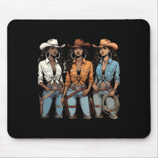 Juneteenth Cowgirl Western Melanin Schwarze Geschi Mousepad