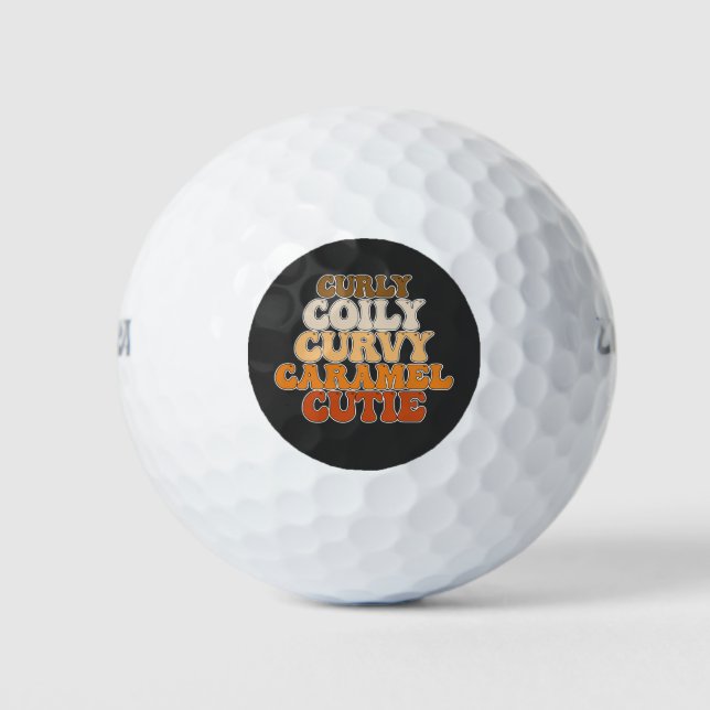 Juneteenth Curly Coily Curvy Caramel Süsse Golfball (Vorderseite)