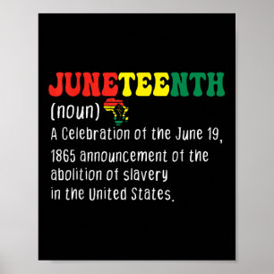 Juneteenth-Definition Männer Frauen feiern schwarz Poster