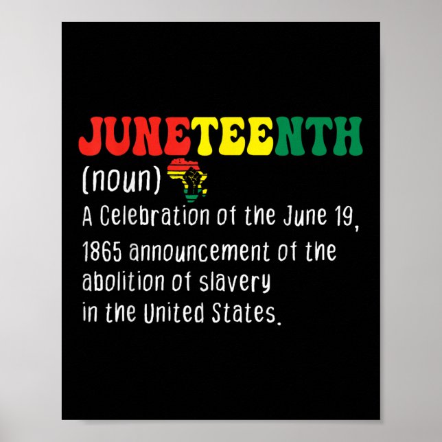 Juneteenth-Definition Männer Frauen feiern schwarz Poster (Vorne)