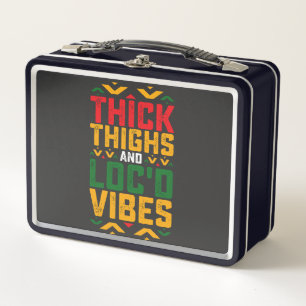Juneteenth dicke Locd-Vibes Afroamerikanisch Metall Brotdose