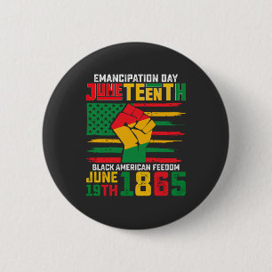 Juneteenth-Emancipationstag Schwarze amerikanische Button