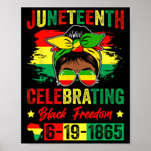 Juneteenth feiert schwarze Freiheit 1865 Afrikanis Poster
