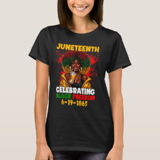 Juneteenth feiert schwarze Freiheit 1865 Afro T-Shirt