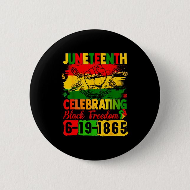 Juneteenth feiert schwarze Freiheit 1865 Männer Button (Vorderseite)
