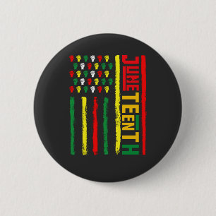Juneteenth-Flagge feiert schwarze Freiheit 1865 Button