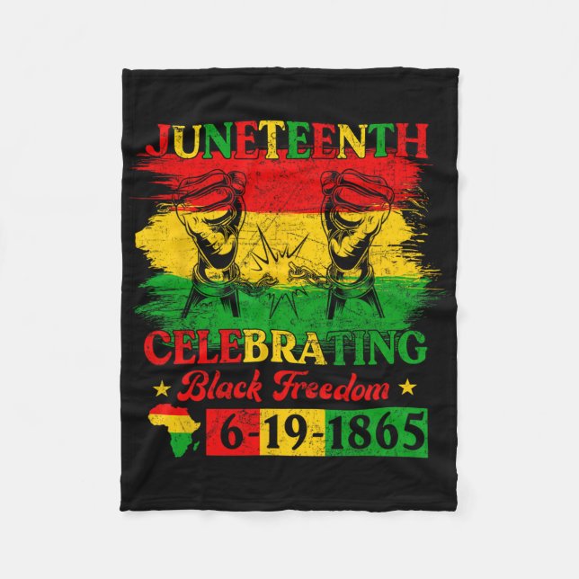 Juneteenth-Flagge zum Feiern der schwarzen Freihei Fleecedecke (Vorderseite)