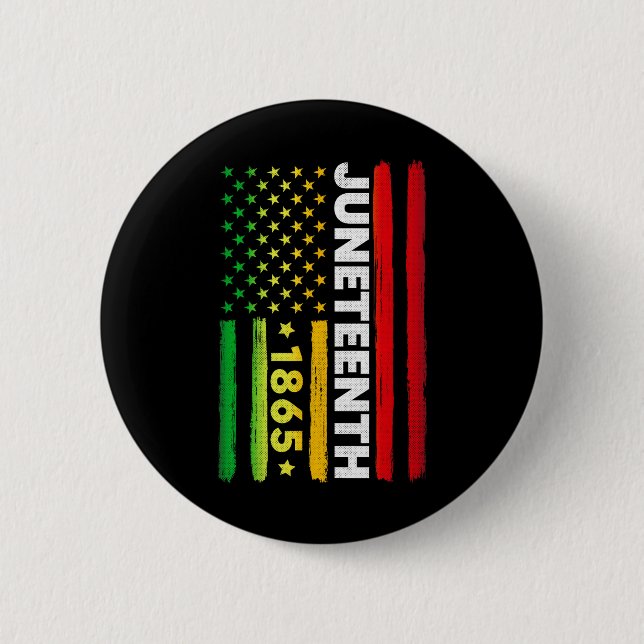 Juneteenth Freedom Usa Design Farbverlauf-Flagge T Button (Vorderseite)