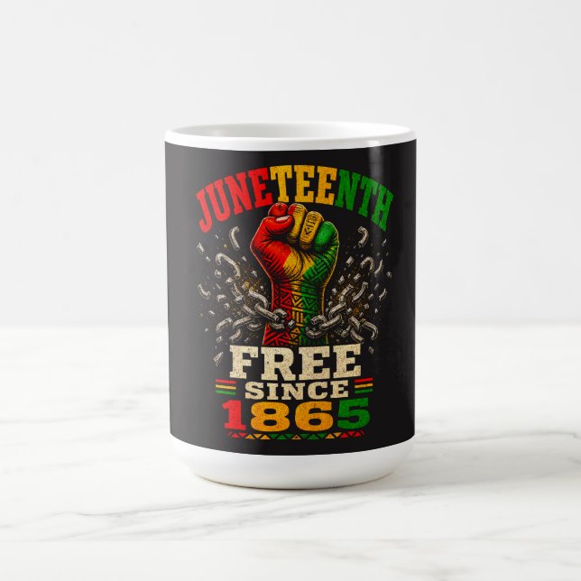 Juneteenth Frei Seit 1865 Erhobene Faust Kaffeetasse (Mittel)