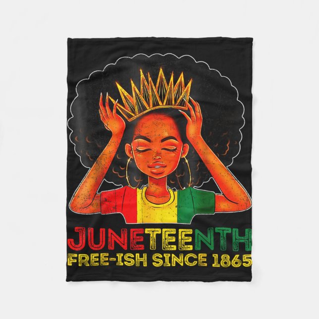 Juneteenth frei seit 1865 schwarzer Stolz Frauen Fleecedecke (Vorderseite)