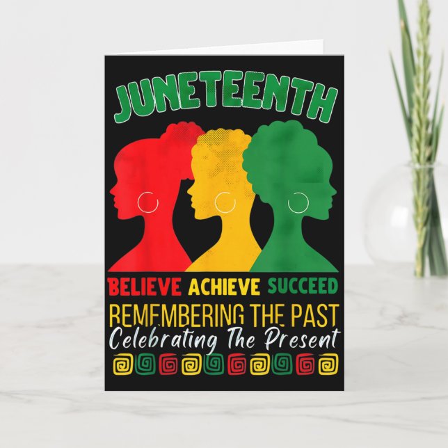 Juneteenth Glauben Erreichen Erfolg Afro Schwarze  Karte (Vorderseite)