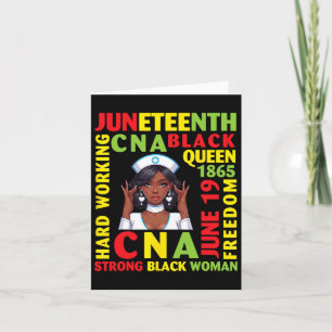Juneteenth Hart Arbeitende Cna Schwarze Königin St Karte