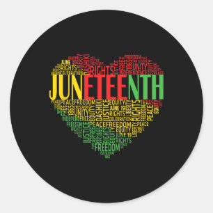 Juneteenth Heart American African Freedom Black Hi Runder Aufkleber