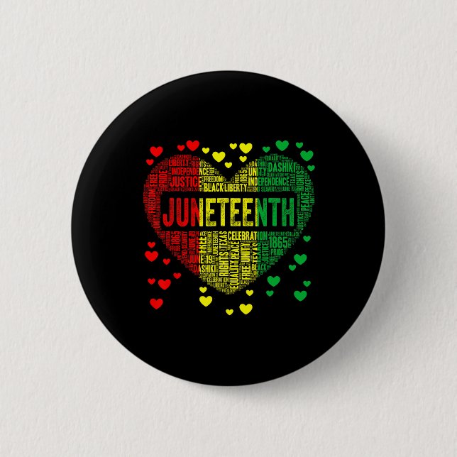 Juneteenth Heart Black History Afro American Afric Button (Vorderseite)