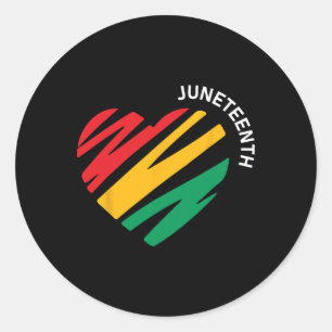 Juneteenth Heart Black History Afro American Afric Runder Aufkleber