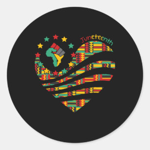 Juneteenth Heart Black History Afro American Afric Runder Aufkleber