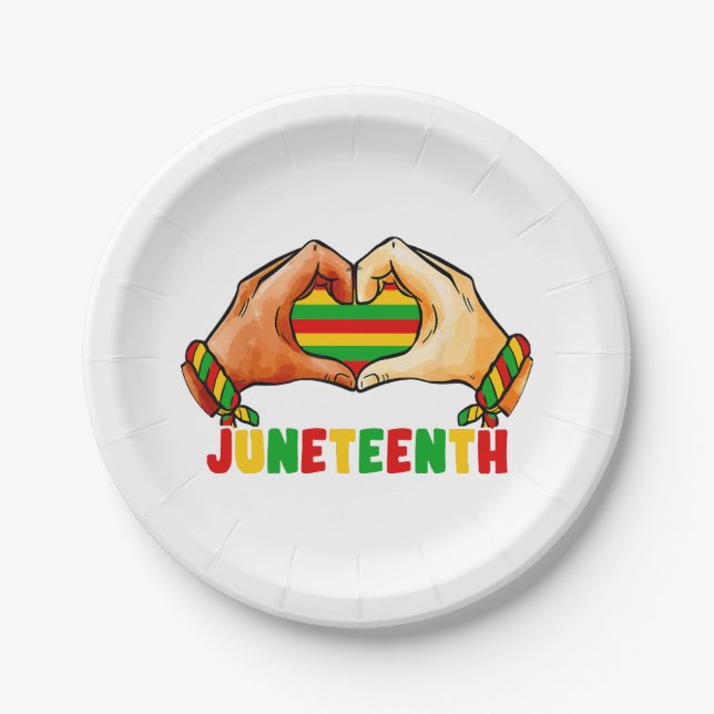 Juneteenth Heart Pappteller (Vorderseite)