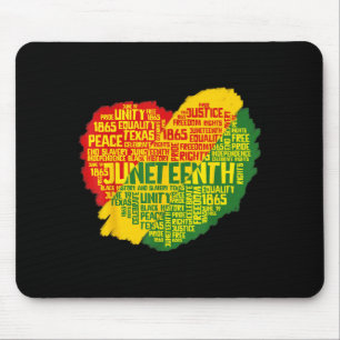 Juneteenth Herz schwarze Geschichte afroamerikanis Mousepad