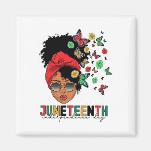 Juneteenth History Freedom Butterfly Melanie Black Magnet