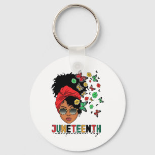 Juneteenth History Freedom Butterfly Melanie Black Schlüsselanhänger