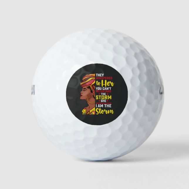 Juneteenth I bin der Sturm Melanin Black Girl Golfball (Vorderseite)