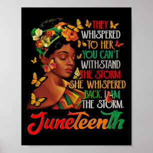 Juneteenth Ich bin der Sturm schwarze Frauen schwa Poster
