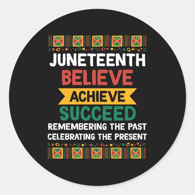 Juneteenth ist mein unabhängiger schwarzer Stolz M Runder Aufkleber (Vorderseite)