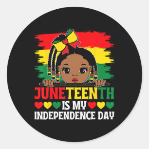 Juneteenth ist mein Unabhängigkeitstag 1865 Mädche Runder Aufkleber