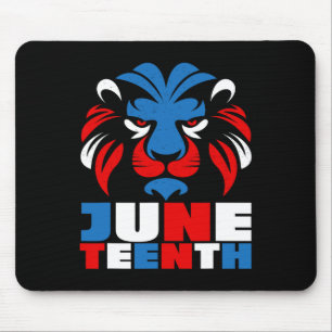 Juneteenth ist mein Unabhängigkeitstag Löwe rot mi Mousepad