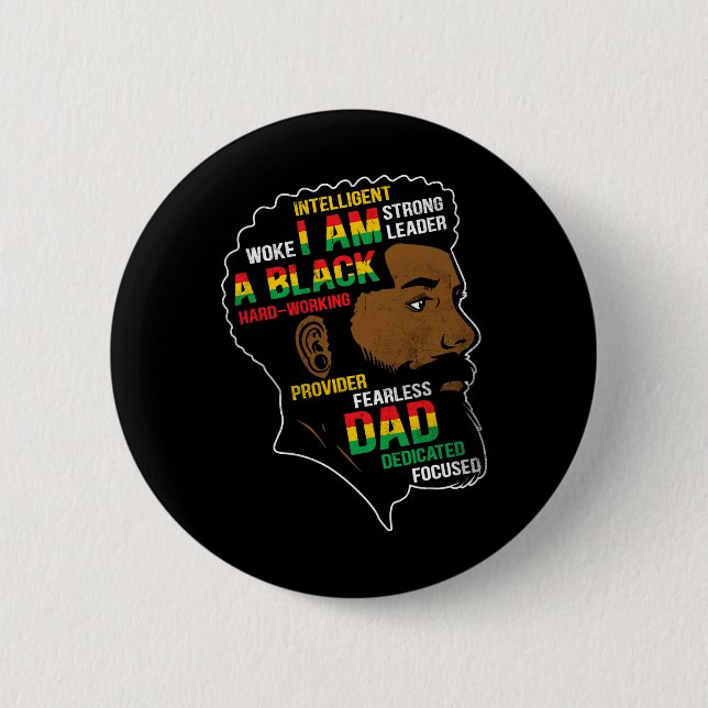 Juneteenth ist mein Unabhängigkeitstag Schwarzer V Button (Vorderseite)