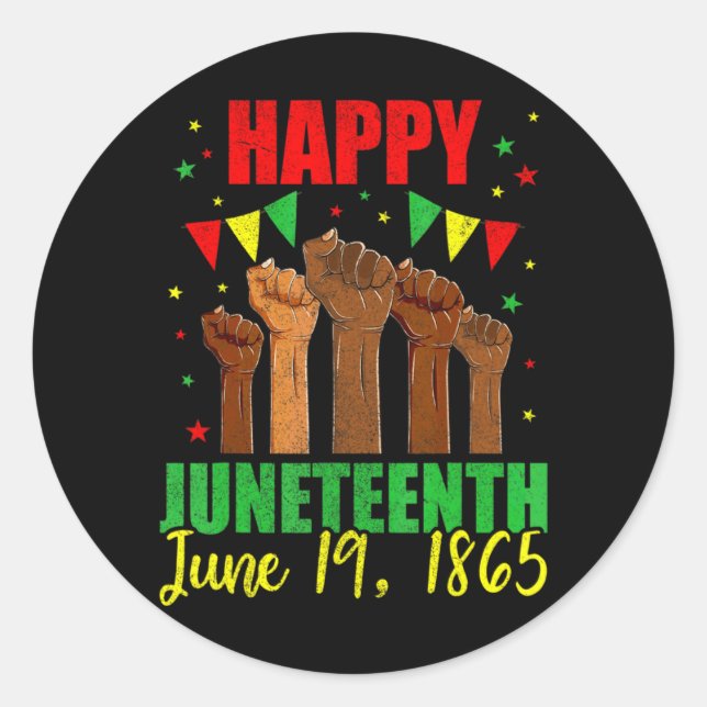 Juneteenth Kinder Frauen Männer frohes Juneteenth  Runder Aufkleber (Vorderseite)
