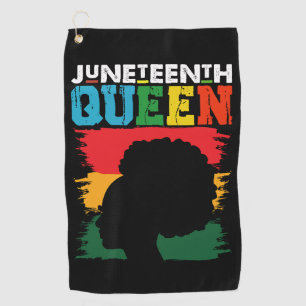 Juneteenth-Königin Schwarze Afro Melanin Mädchen  Golfhandtuch