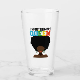 Juneteenth-Königin Schwarzes Afro Melanin Mädchen  Glas