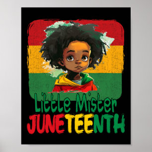 Juneteenth Little Mister Kids Black Boy Kleinkind Poster