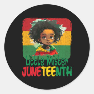 Juneteenth Little Mister Kids Black Boy Kleinkind Runder Aufkleber