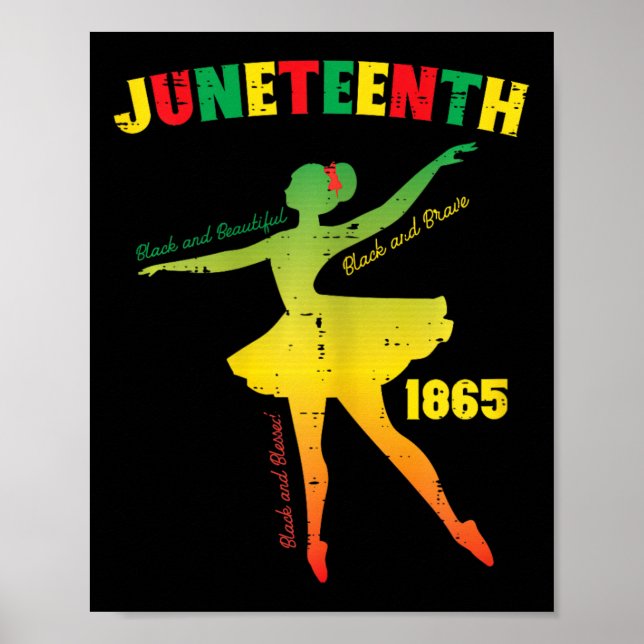 Juneteenth Llerina Schwarze Schöne Llet Mädchen Ki Poster (Vorne)