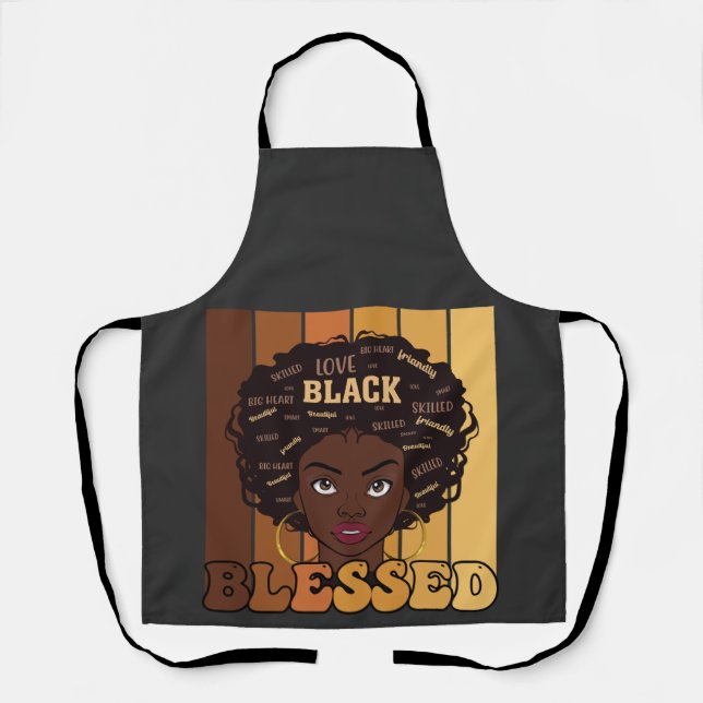 Juneteenth Melanin Black African American Girl Schürze (Vorderseite)