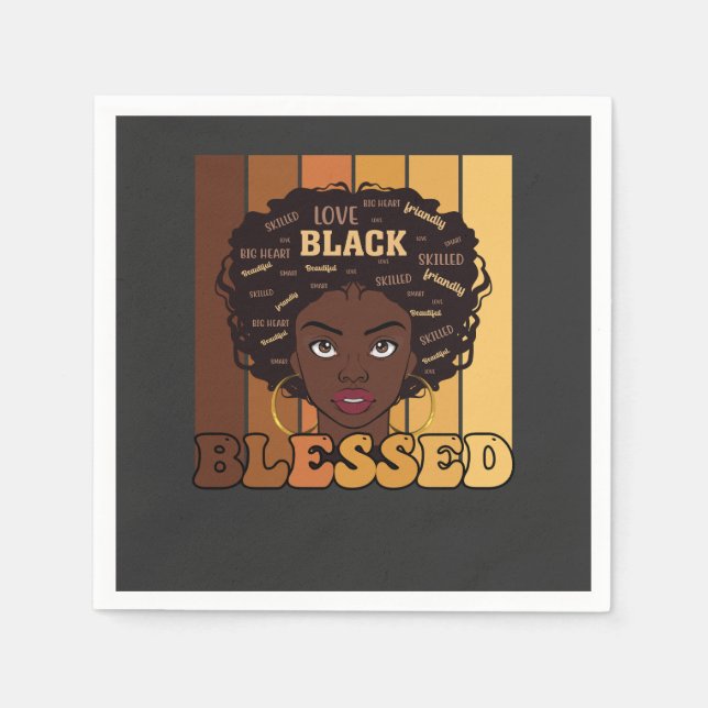 Juneteenth Melanin Black African American Girl Serviette (Vorderseite)