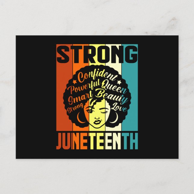 Juneteenth Melanin Black Women Natural Hair Afro Postkarte (Vorderseite)