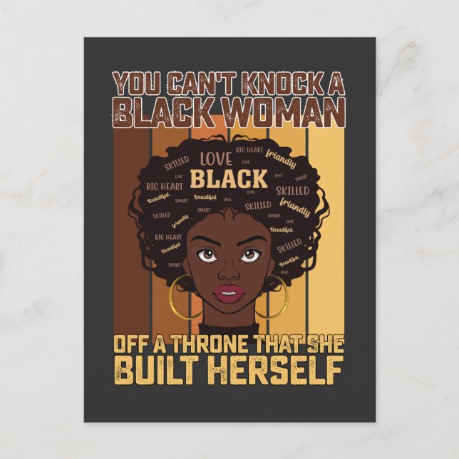 Juneteenth Melanin kann keine schwarze Frau klopfe Einladungspostkarte (Vorderseite)