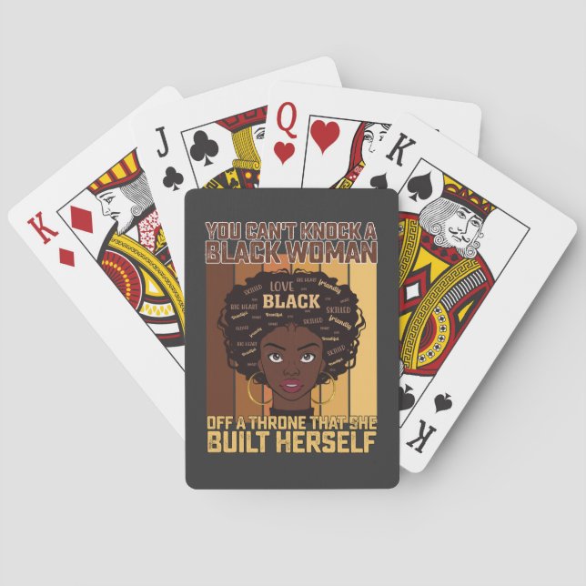 Juneteenth Melanin kann keine schwarze Frau klopfe Spielkarten (Rückseite)