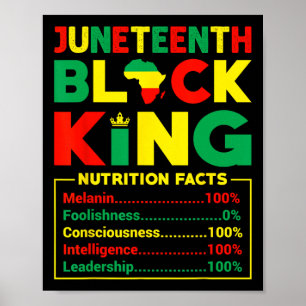 Juneteenth Mens Boy Black King ernährungswissensch Poster
