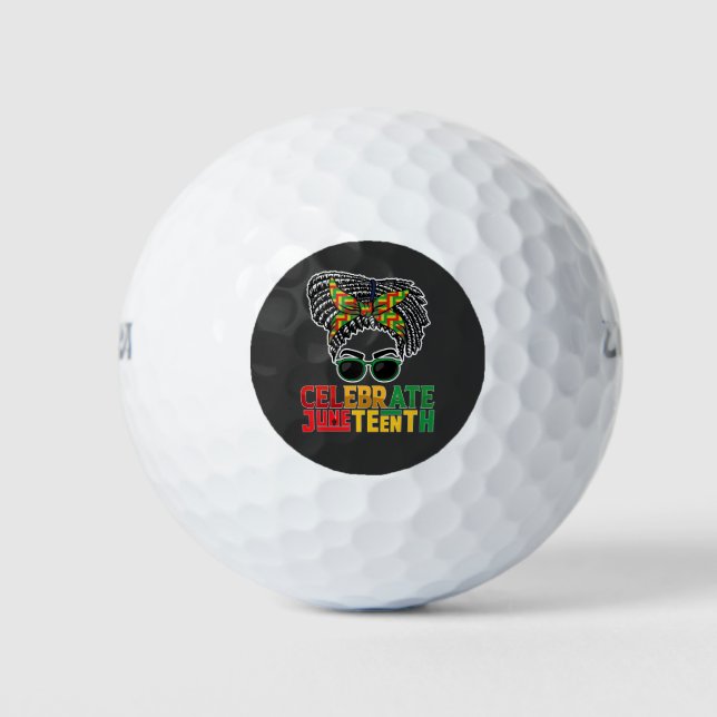 Juneteenth Messy Bun feiert schwarze Freiheit Golfball (Vorderseite)