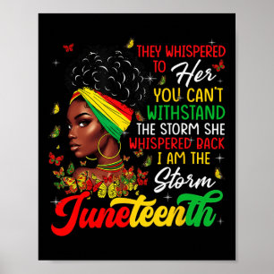Juneteenth Monat Afrikanisches Mädchen Frau Afro I Poster
