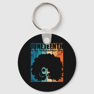 Juneteenth My Independence Day Retro Afro Women Me Schlüsselanhänger