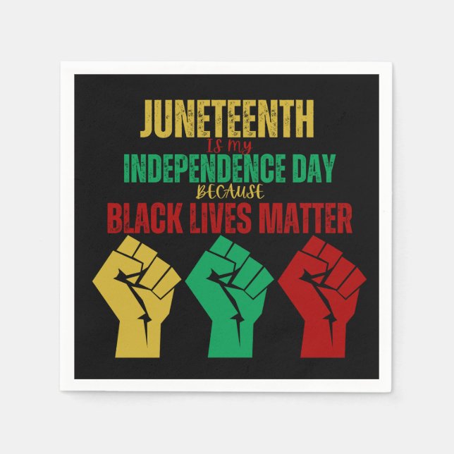 Juneteenth Panafrikanische Faust Serviette (Vorderseite)