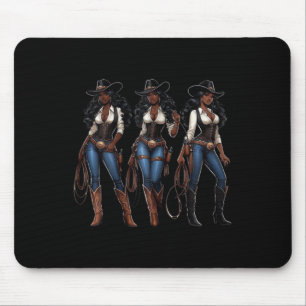 Juneteenth Schwarze Cowgirl Western Rodeo Melanin Mousepad