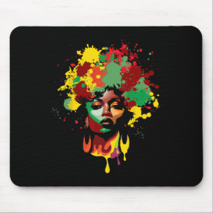 Juneteenth Schwarze Frau Afro Königin Melanin Farb Mousepad