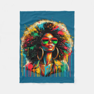 Juneteenth schwarze Frauen Königin Afro Afrikaneri Fleecedecke