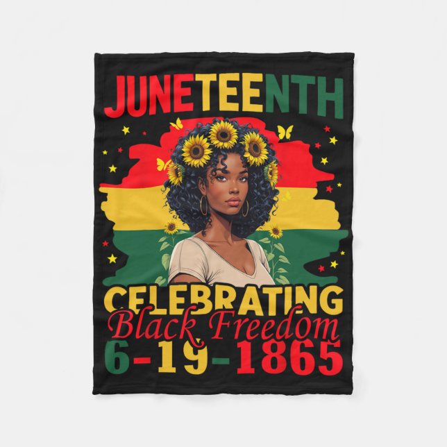 Juneteenth Schwarze Freiheit 19. Juni 1865 Afroame Fleecedecke (Vorderseite)